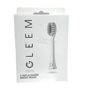 GLEEM Toothbrush Replacement Brush Heads Refill White 2 count